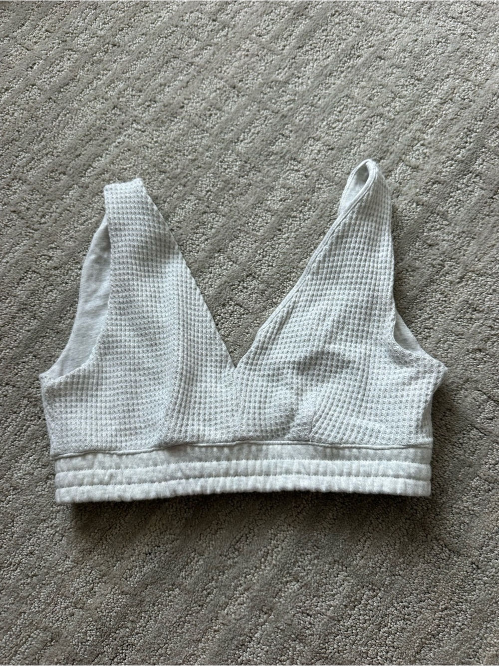 White Waffle-Knit Crop Top